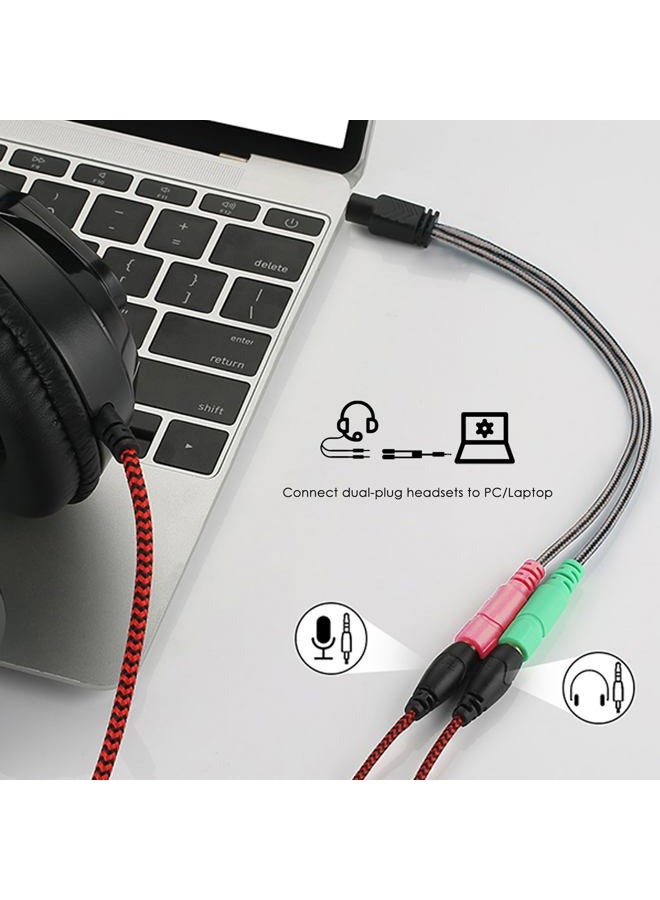 MillSO Headphone Mic Splitter, 3.5mm Headset Adapter (Microphone + Audio) 2 TRS Female to TRRS Male CTIA Stereo Jack Y Cable Compatible for Dual-Plug Gaming Headset to Xbox, PS4, Phone, Laptop, PC - Image 2